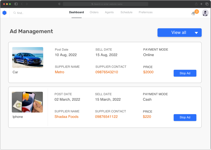 How to make admin dashboard home page in php like a olx