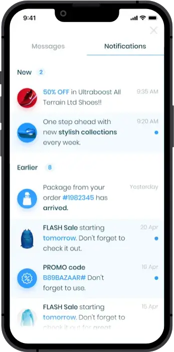 ecommerce app real time notifications