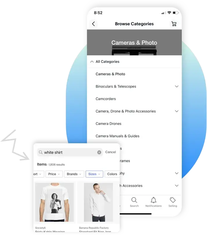 create ecommerce app Browsing & Listings