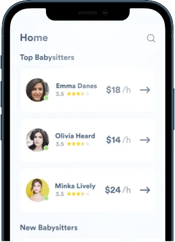 Uber Babysitters App Screen
