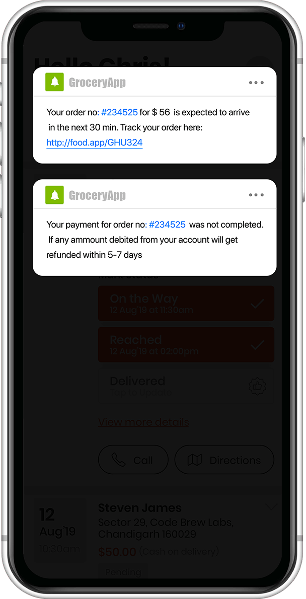 Grocery Mobile App Development Push Notifications Alerts