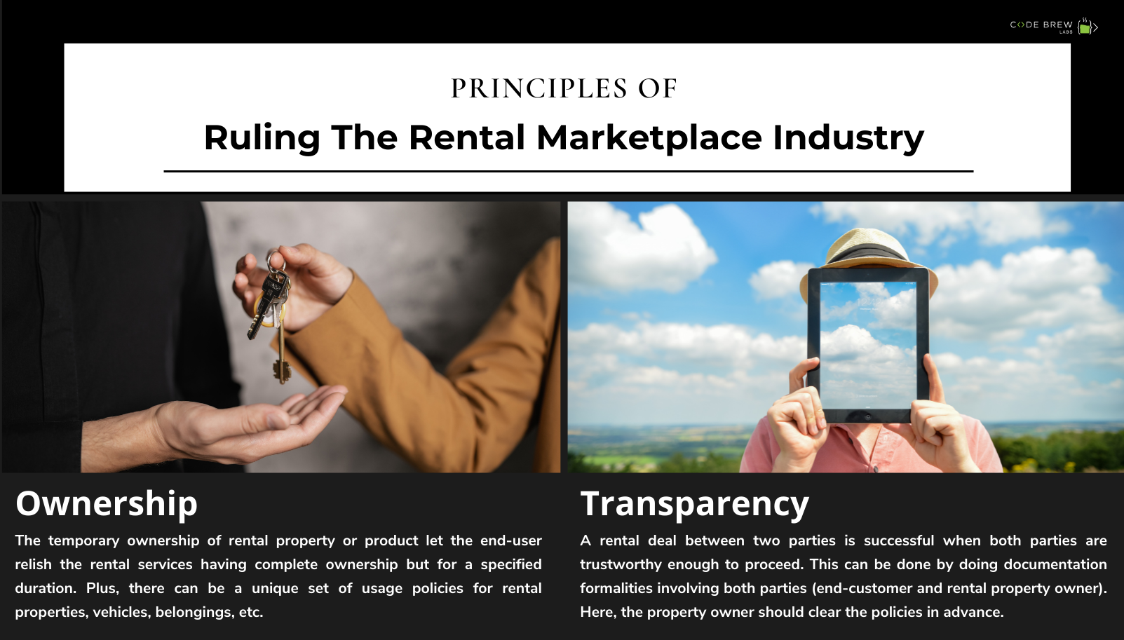 principles of online rental marketplace - code brew labs