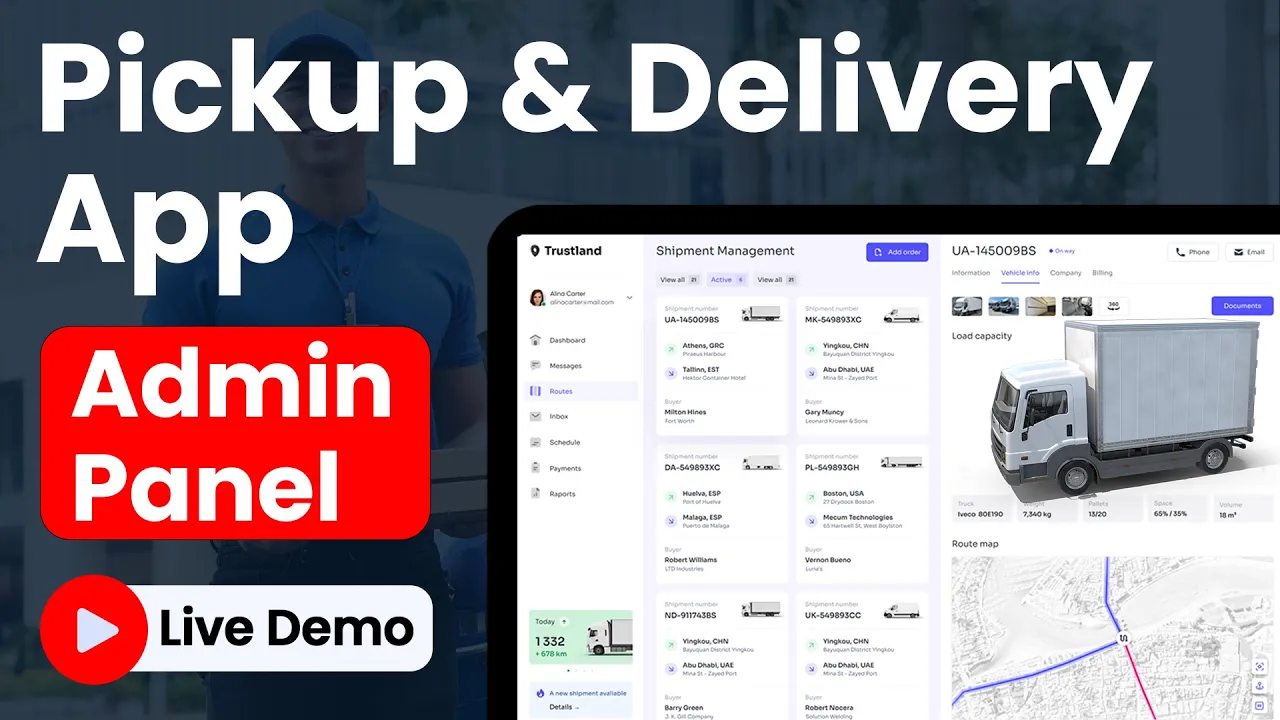 Advanced Admin Panel | Pickup Delivery App