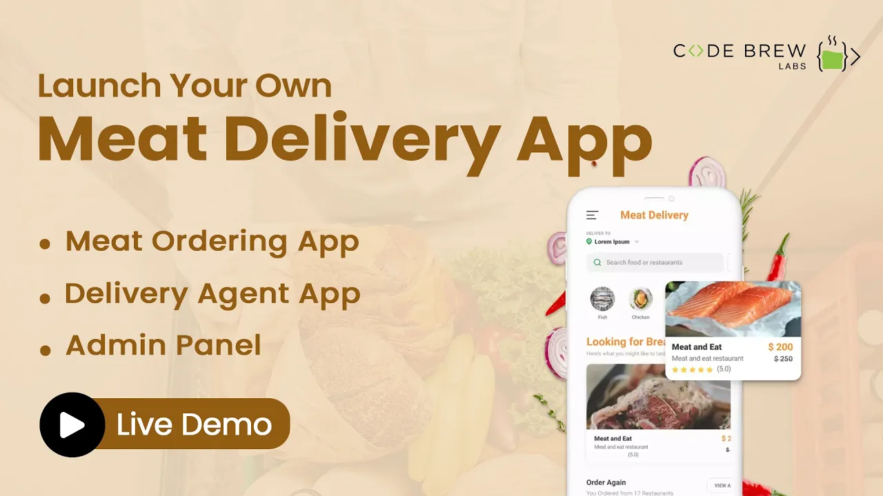 Build Your Own Online Meat Delivery App & Website- meat delivery app
